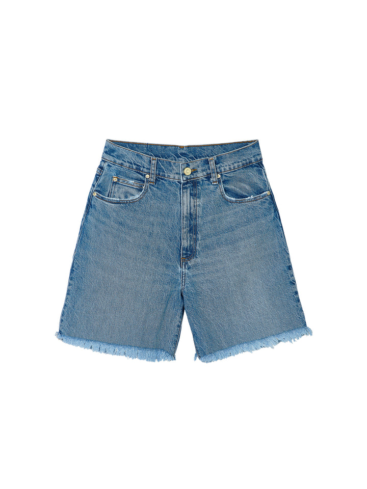 Distressed Denim Shorts