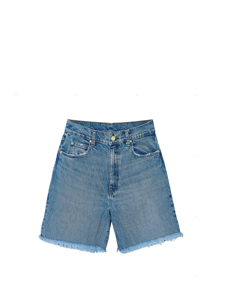Distressed Denim Shorts