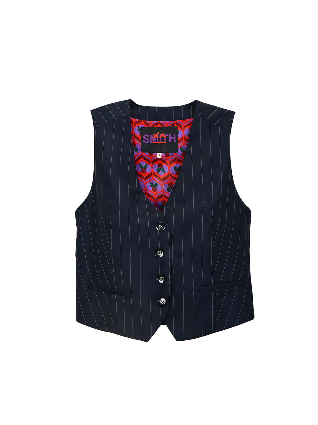Pinstriped wool-blend Vest