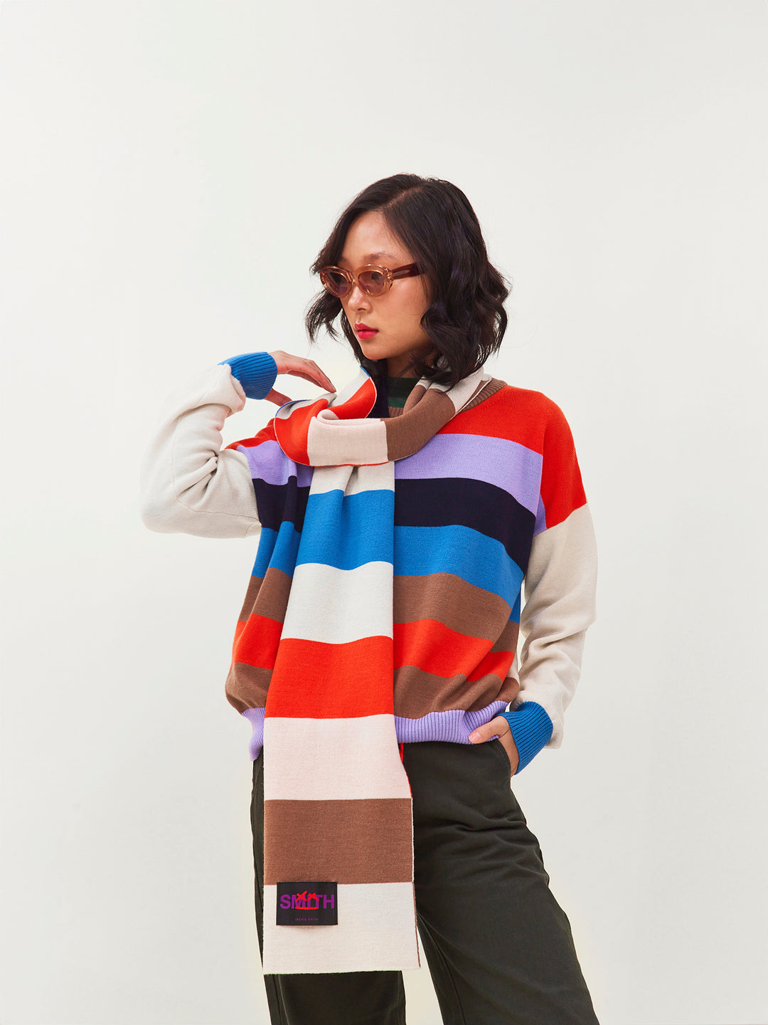 Rainbow Merino Wool Scarf