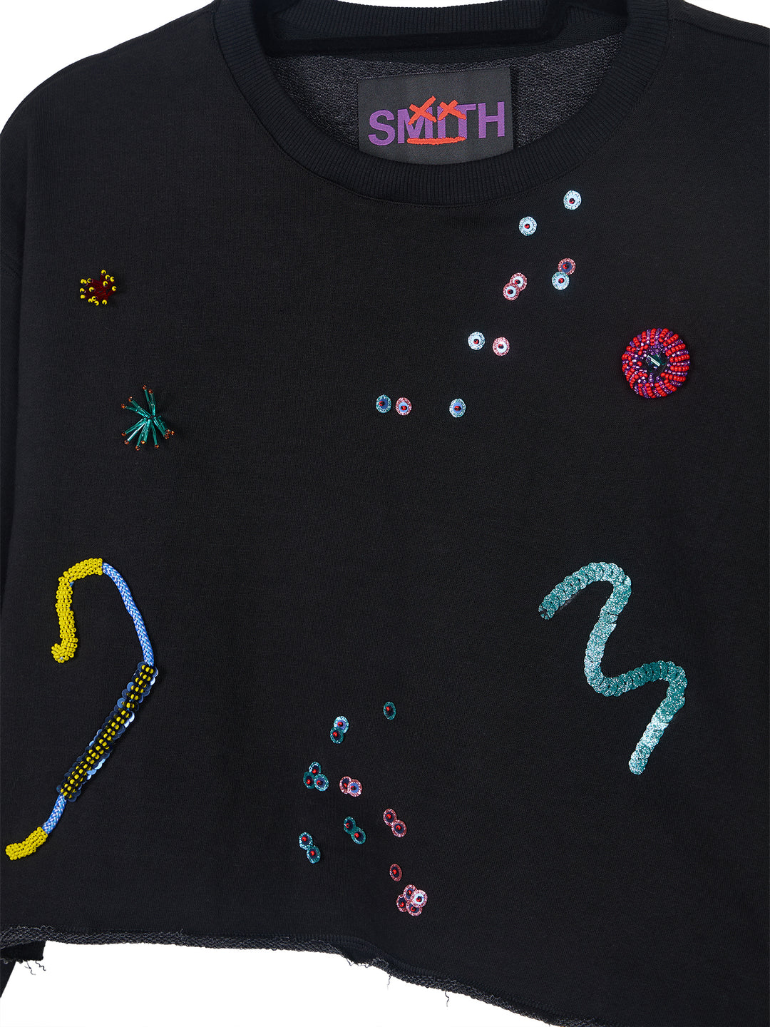 Embroidered Cropped Sweatshirt