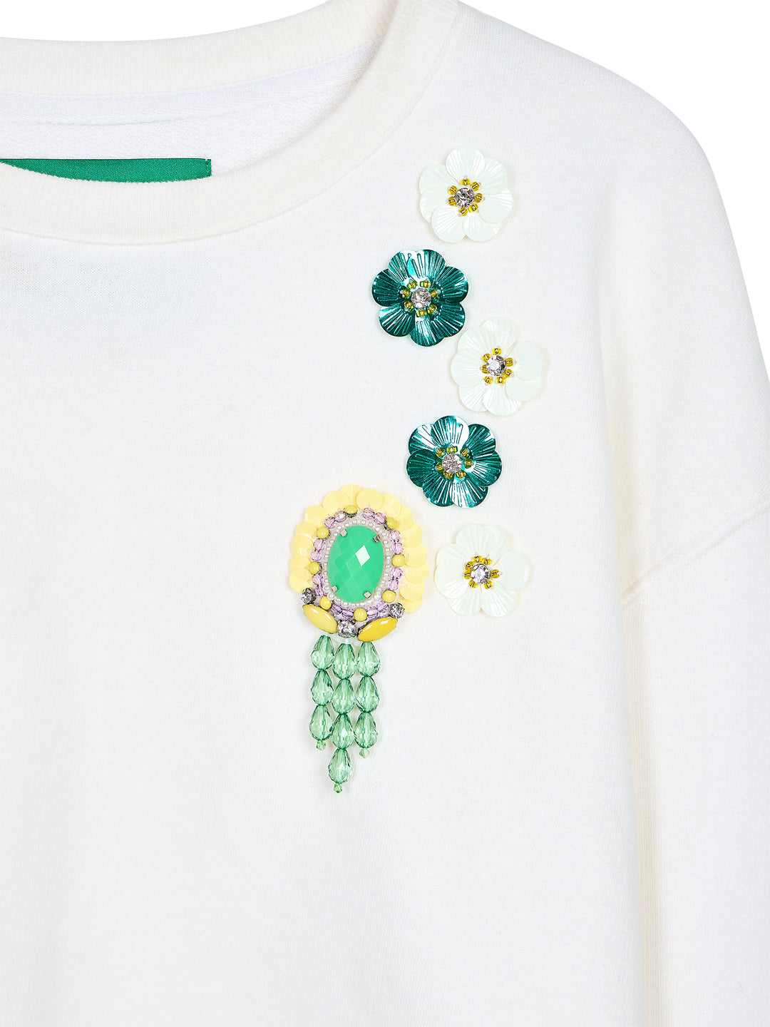 Embellished Cropped Sweatshirt