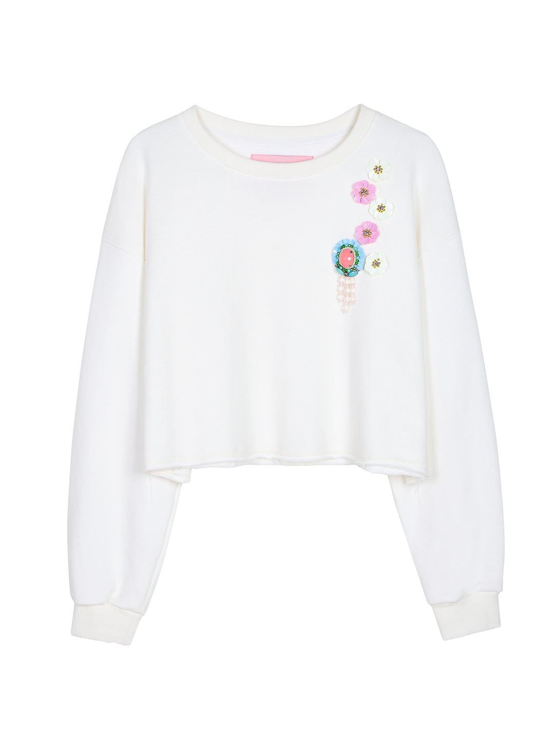 Embellished Cropped Sweatshirt