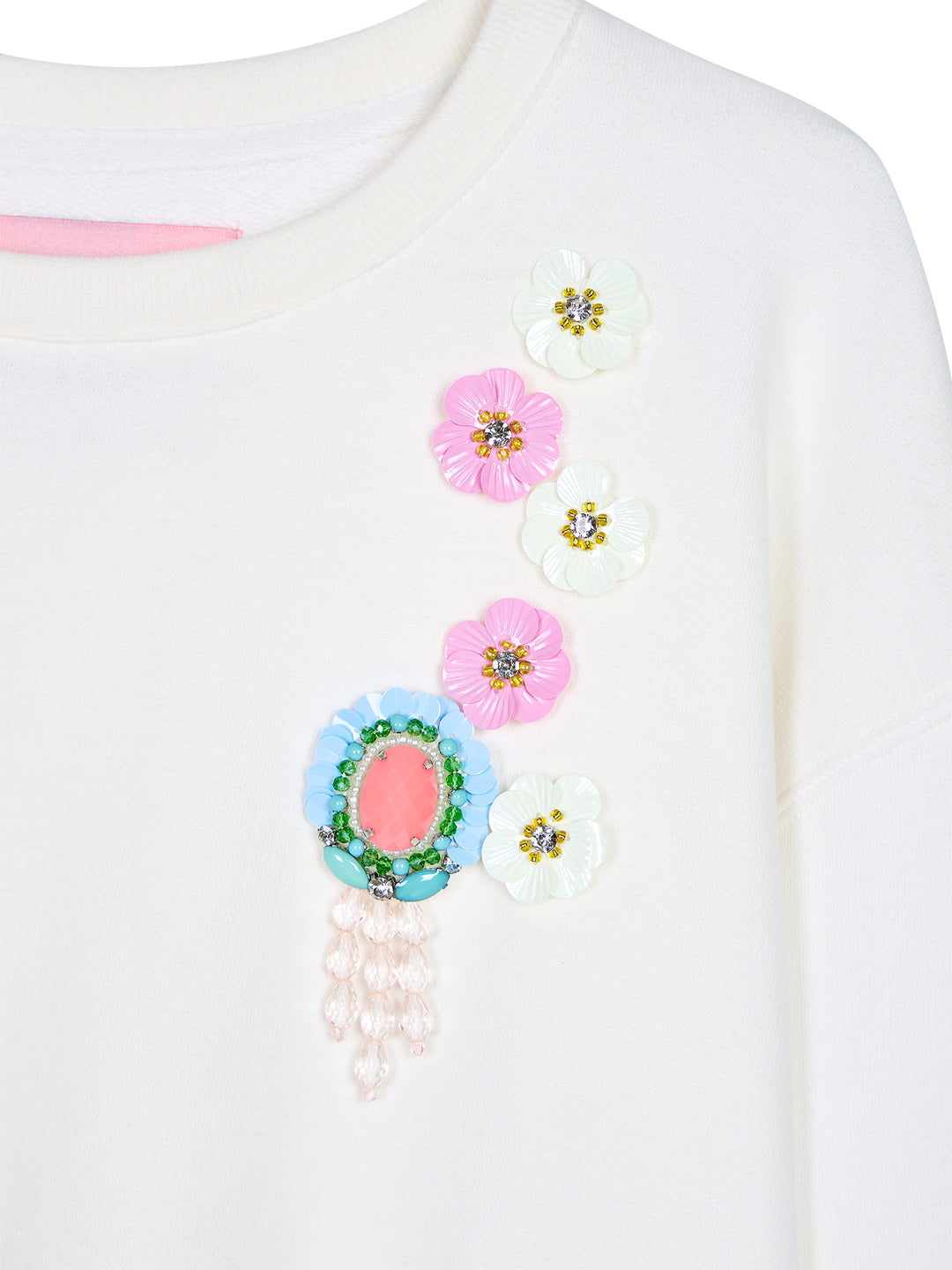 Embellished Cropped Sweatshirt