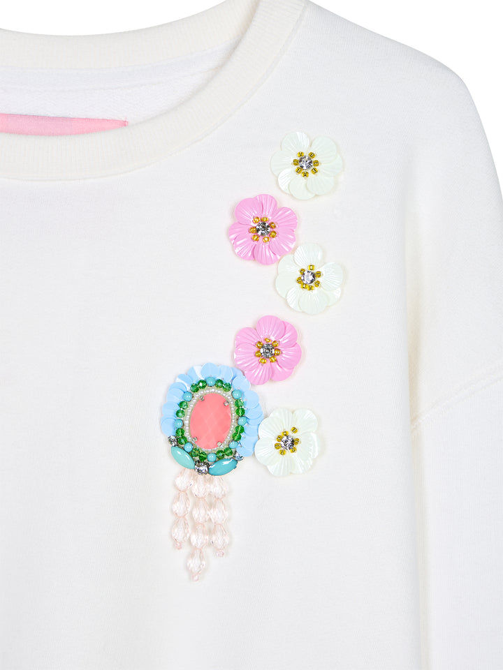Embellished Cropped Sweatshirt