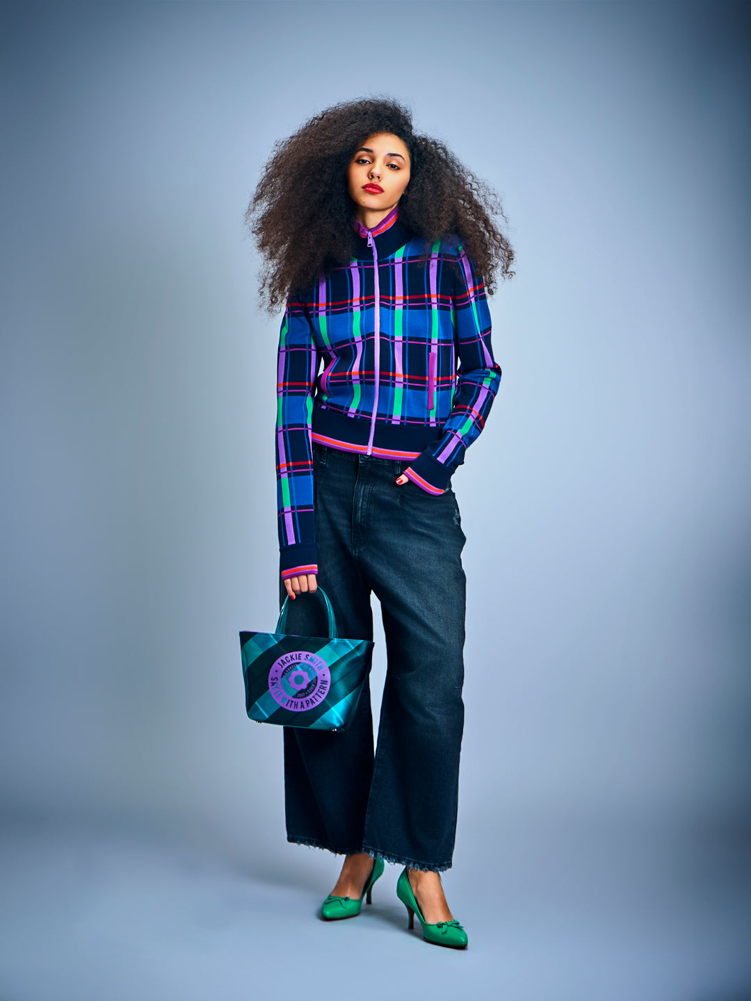 Tartan Jacquard Knit Jacket