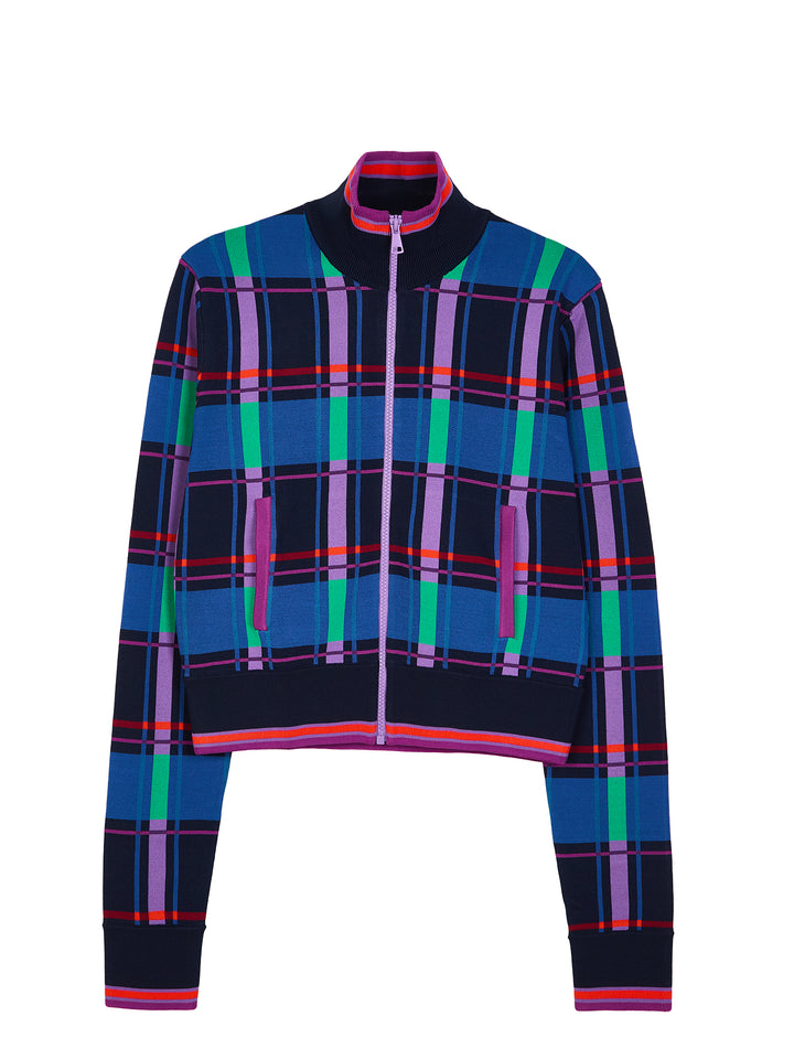 Tartan Jacquard Knit Jacket
