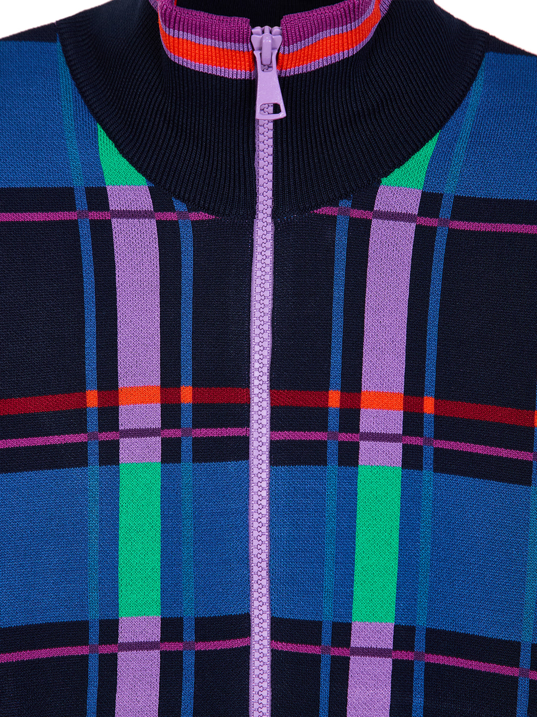 Tartan Jacquard Knit Jacket