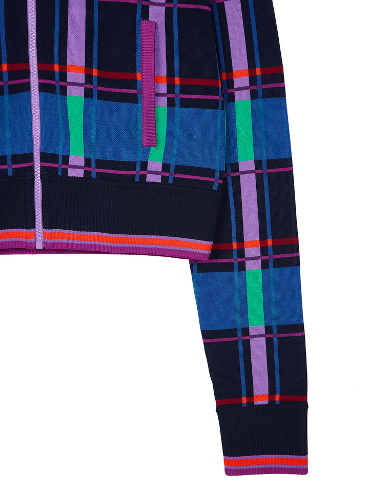 Tartan Jacquard Knit Jacket