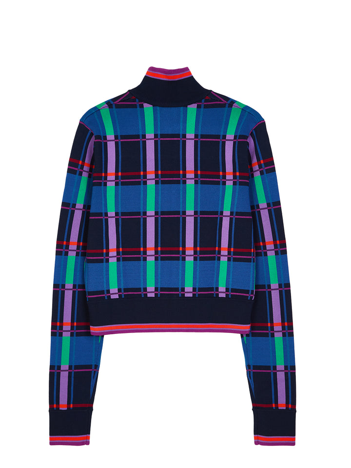 Tartan Jacquard Knit Jacket