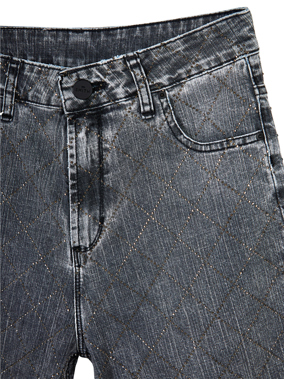 Rhinestone Hotfix Wide-Leg Jeans