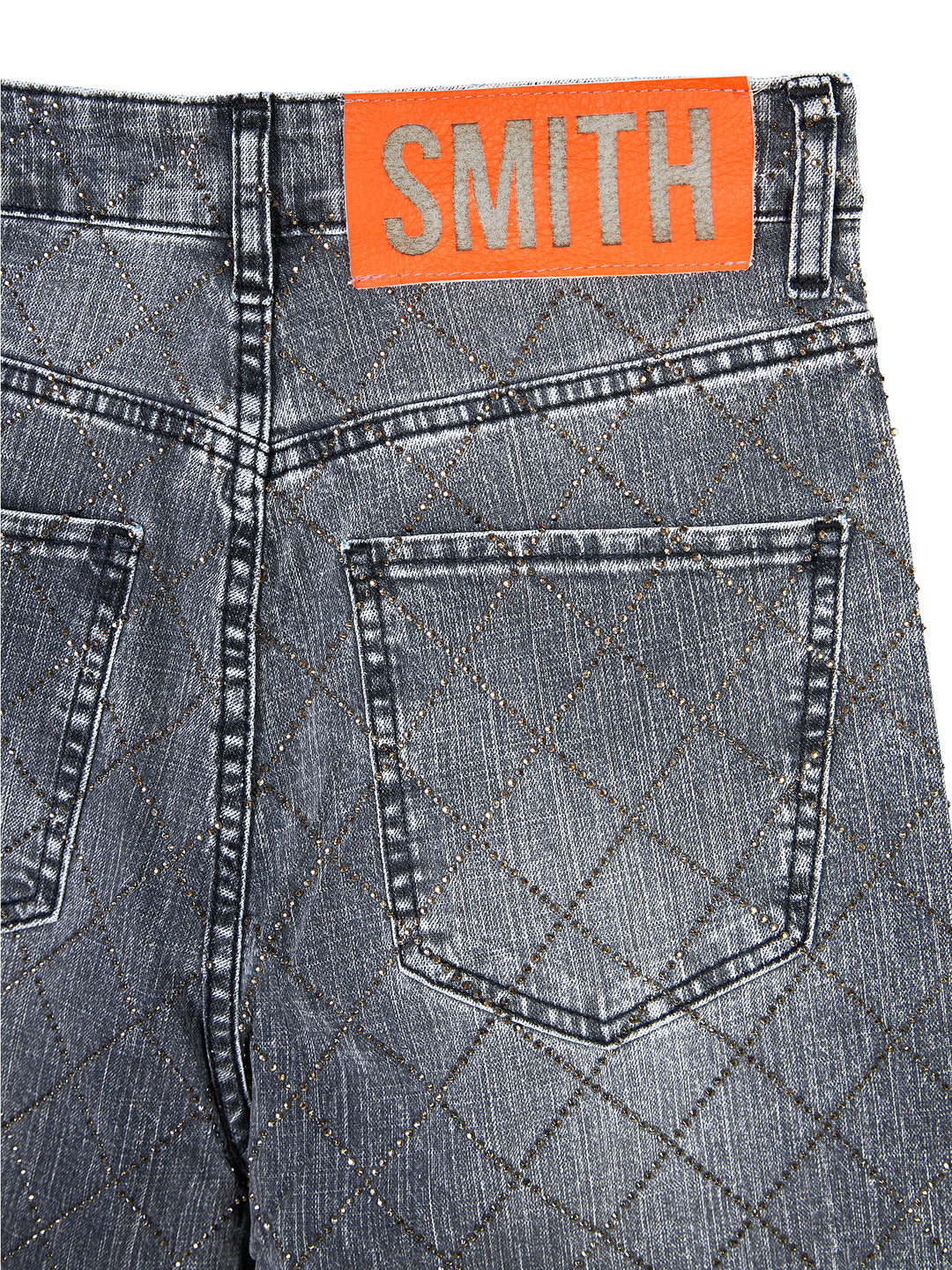 Rhinestone Hotfix Wide-Leg Jeans