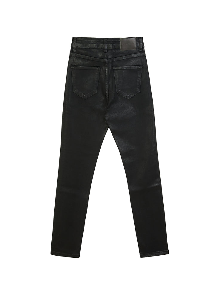 Glossy high-rise skinny jeans