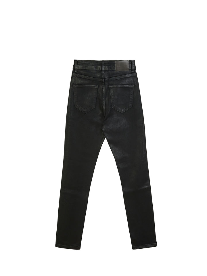 Glossy high-rise skinny jeans