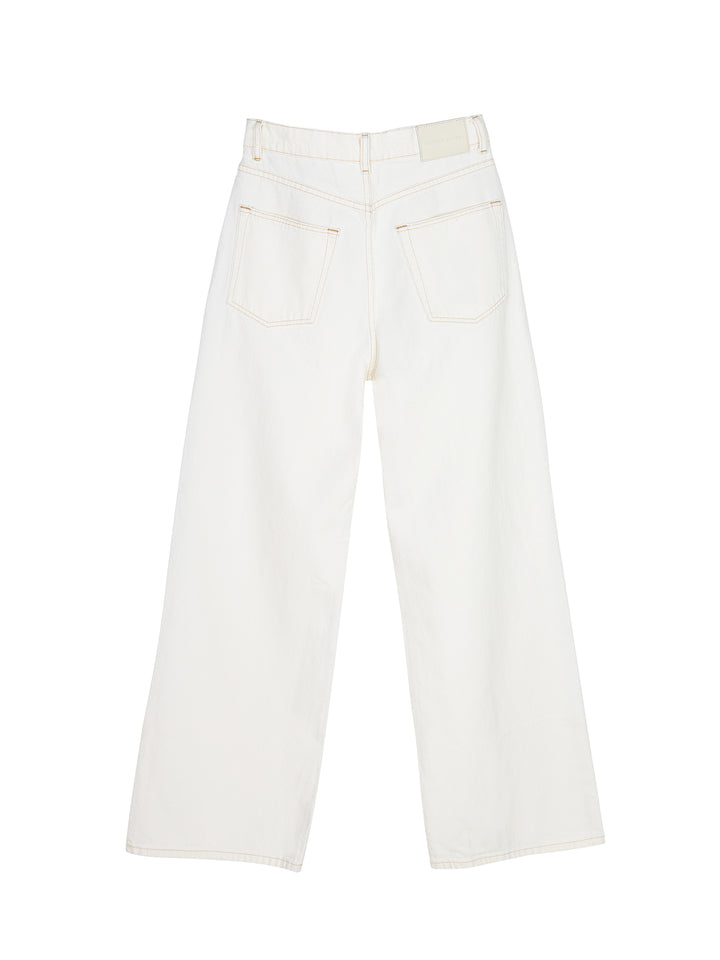 Italian Denim Relaxed Wide- Leg Jeans