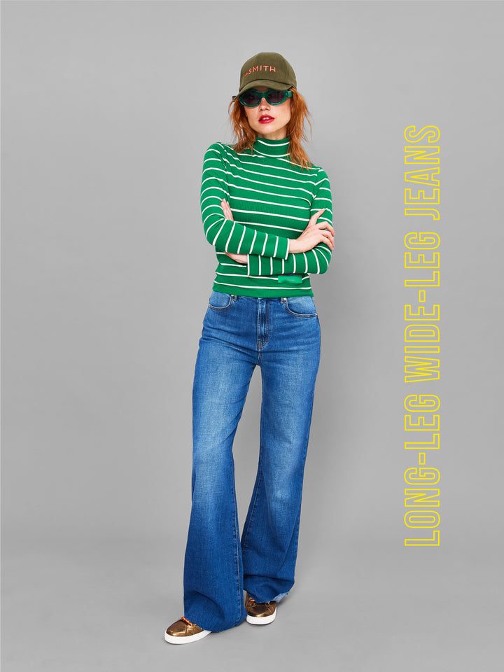 Long-leg wide-leg jeans