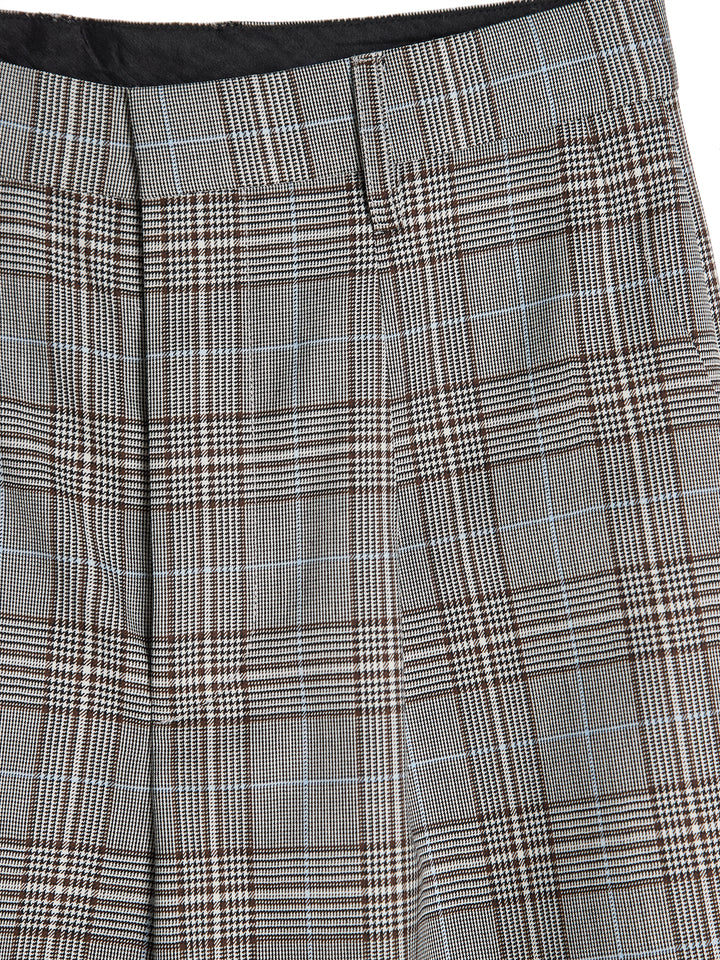 Glen Plaid Wide-Leg Pants