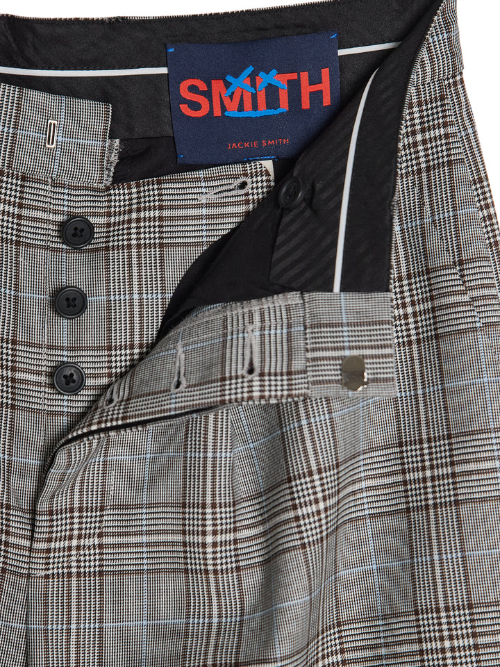 Glen Plaid Wide-Leg Pants