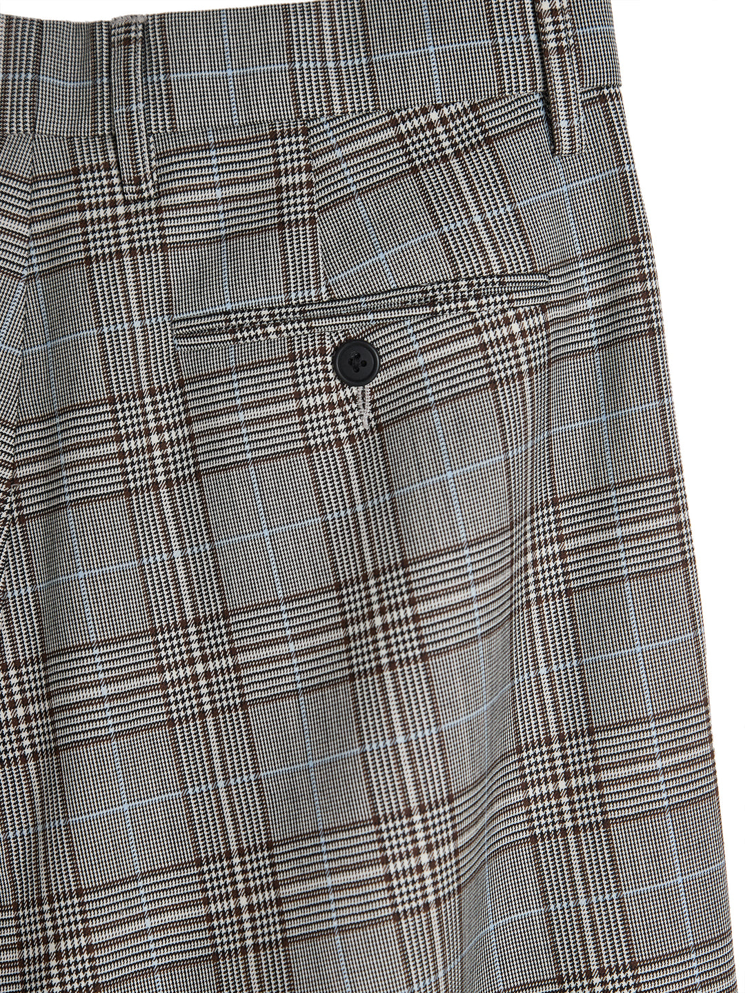 Glen Plaid Wide-Leg Pants