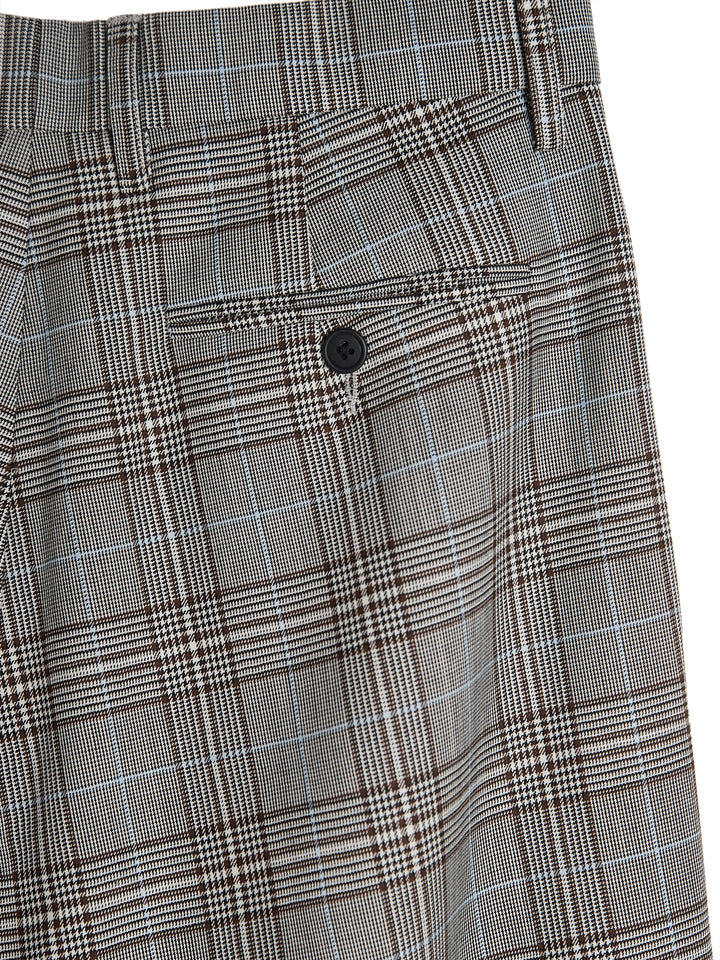 Glen Plaid Wide-Leg Pants