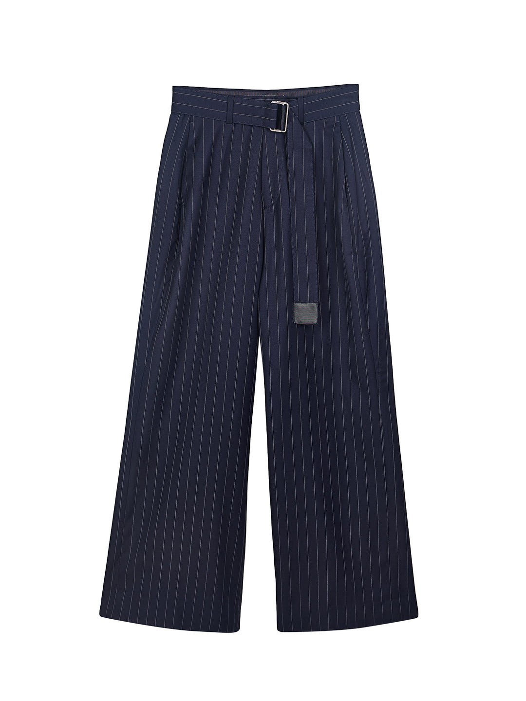 Pinstriped wool-blend Pants