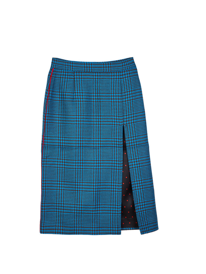 Tartan Wool Midi Skirt