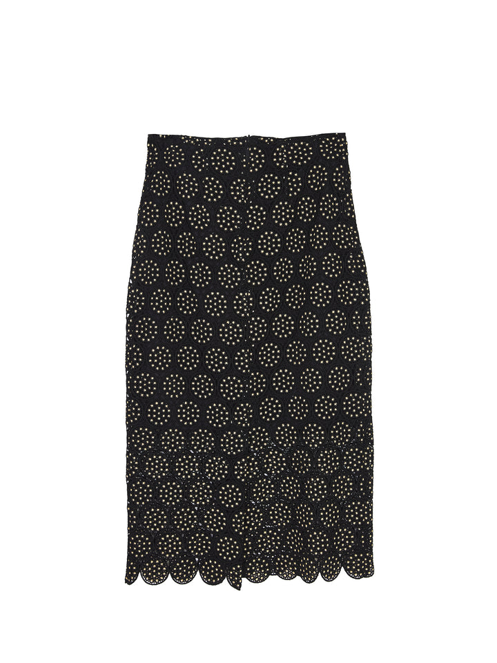 Linda French Guipure Midi Skirt