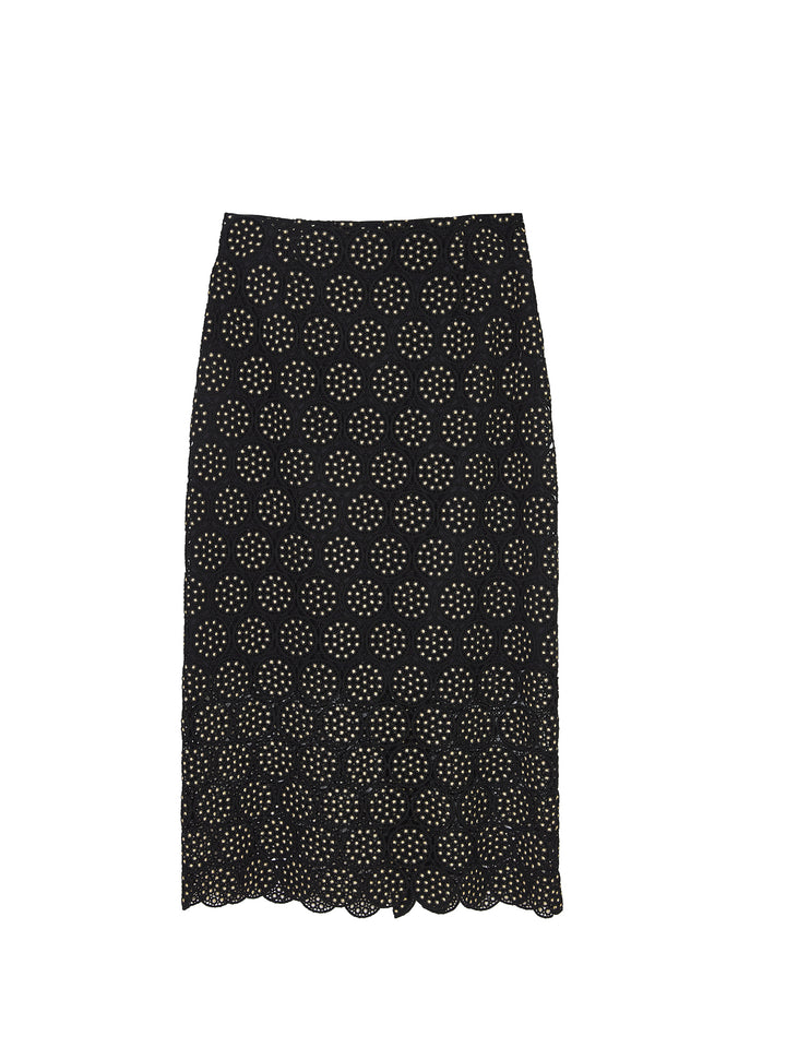 Linda French Guipure Midi Skirt