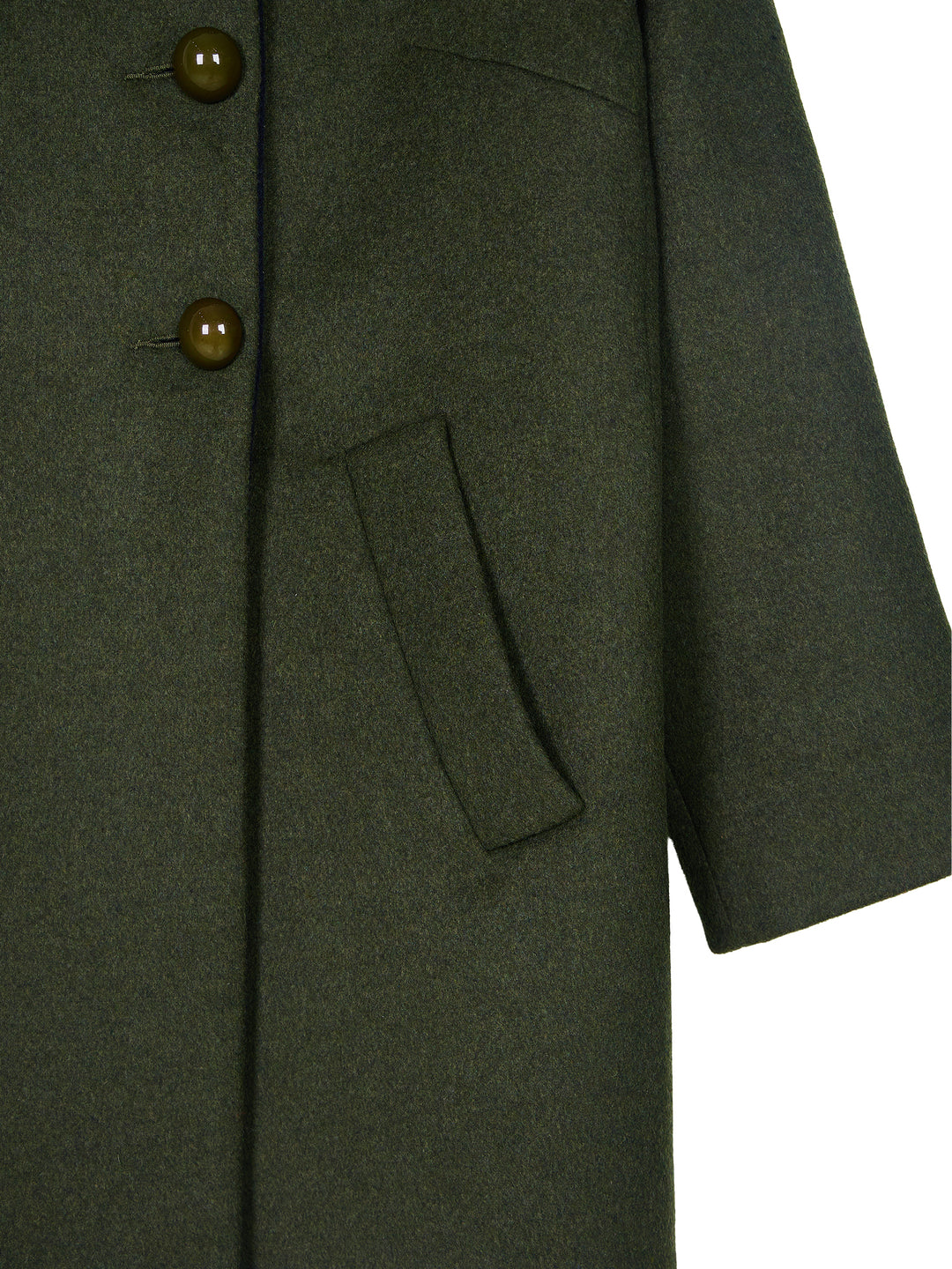 Shearling Collar Wool Coat