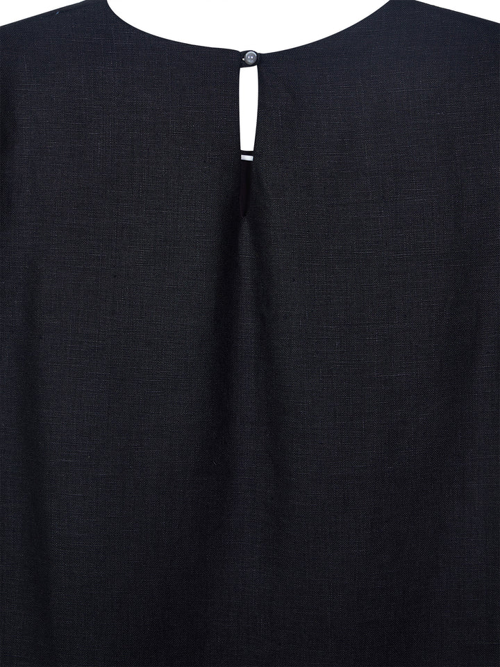 Embellished Linen Mini Dress