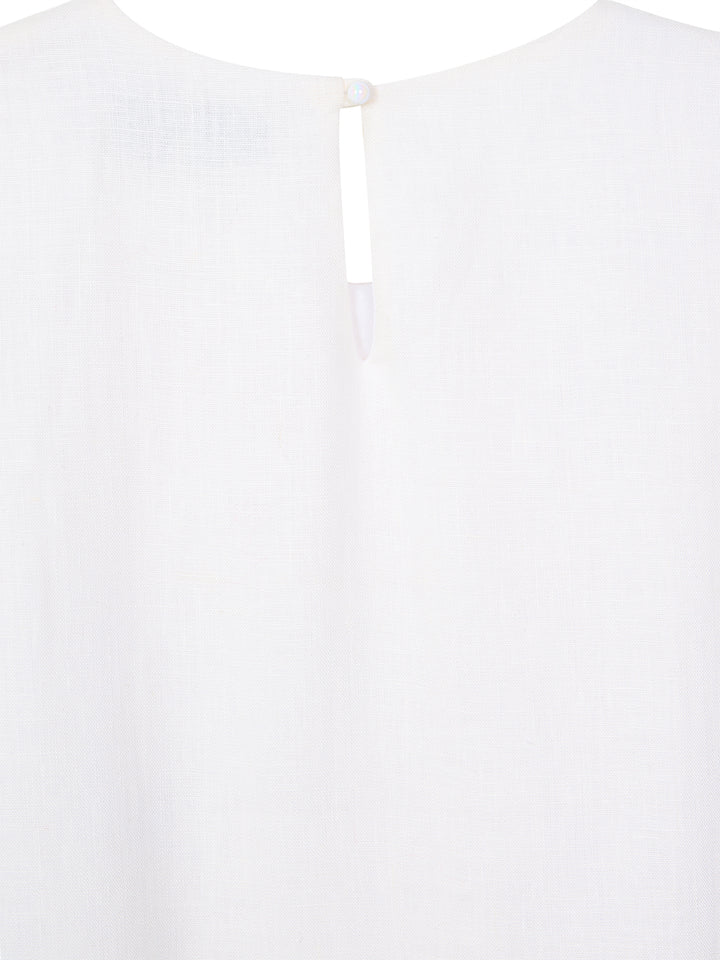 Embellished Linen Mini Dress