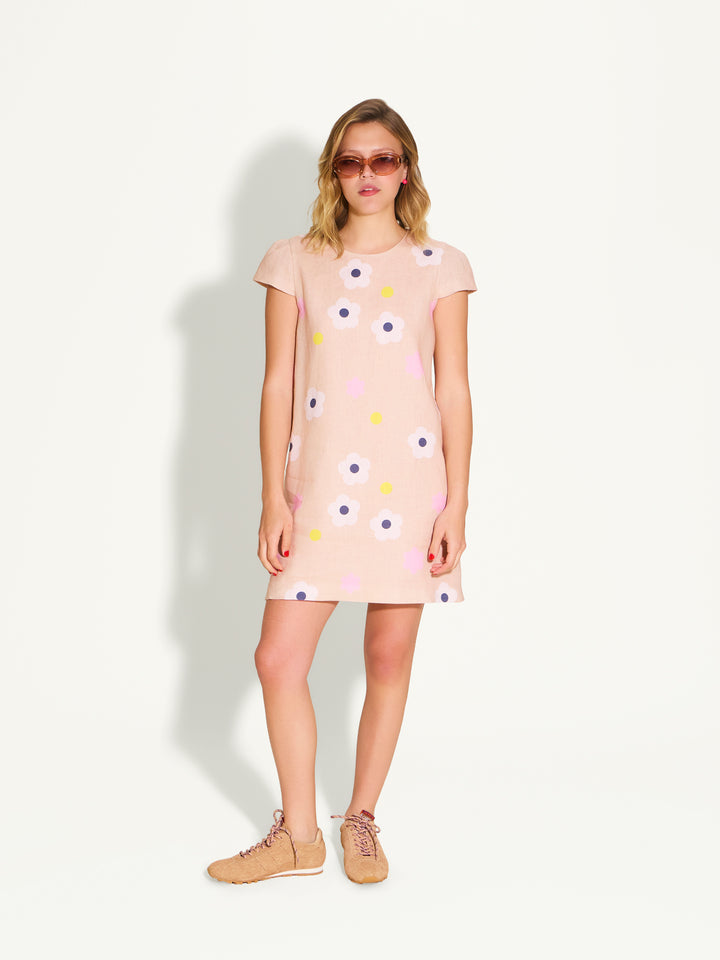 In Bloom Linen Mini Dress