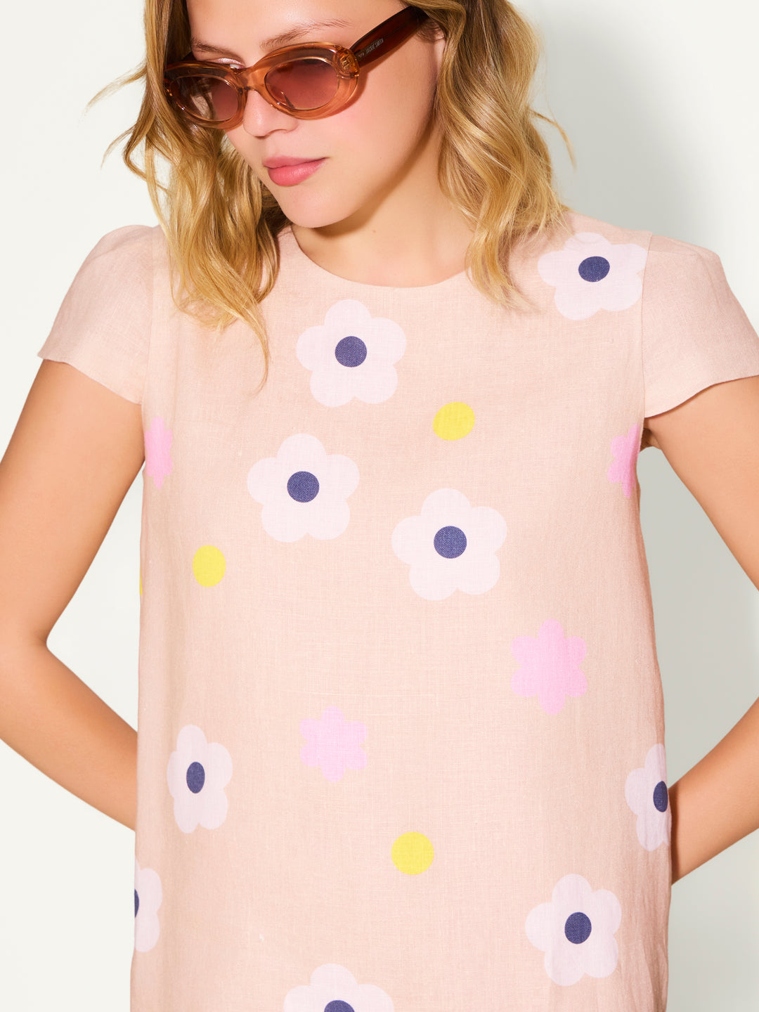 In Bloom Linen Mini Dress