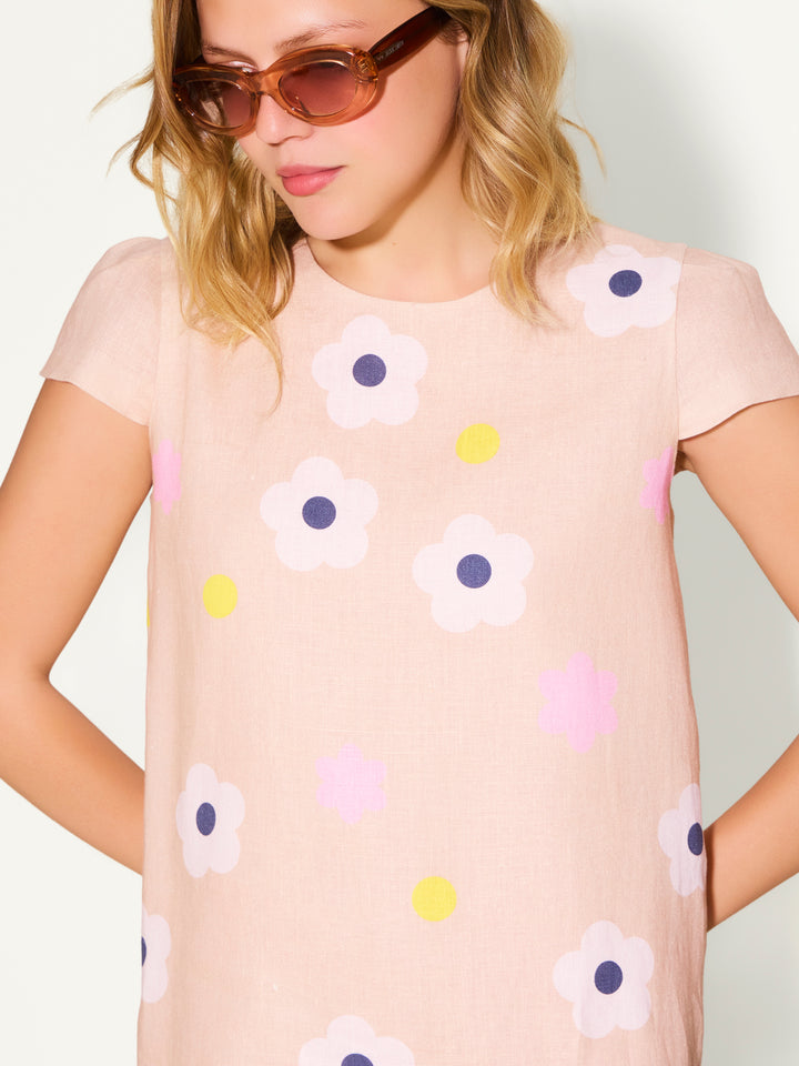 In Bloom Linen Mini Dress