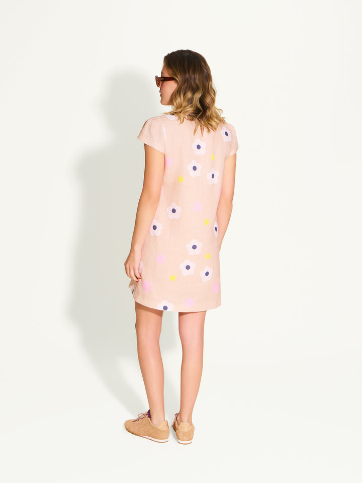 In Bloom Linen Mini Dress