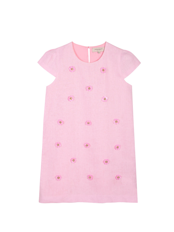 Embellished Linen Mini Dress