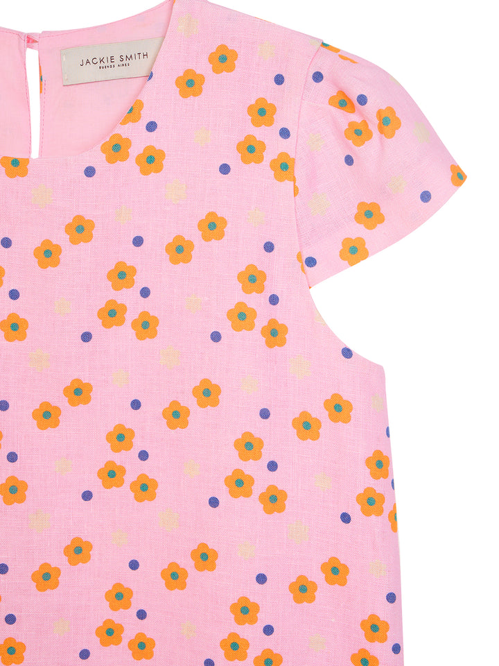 In Bloom Linen Mini Dress
