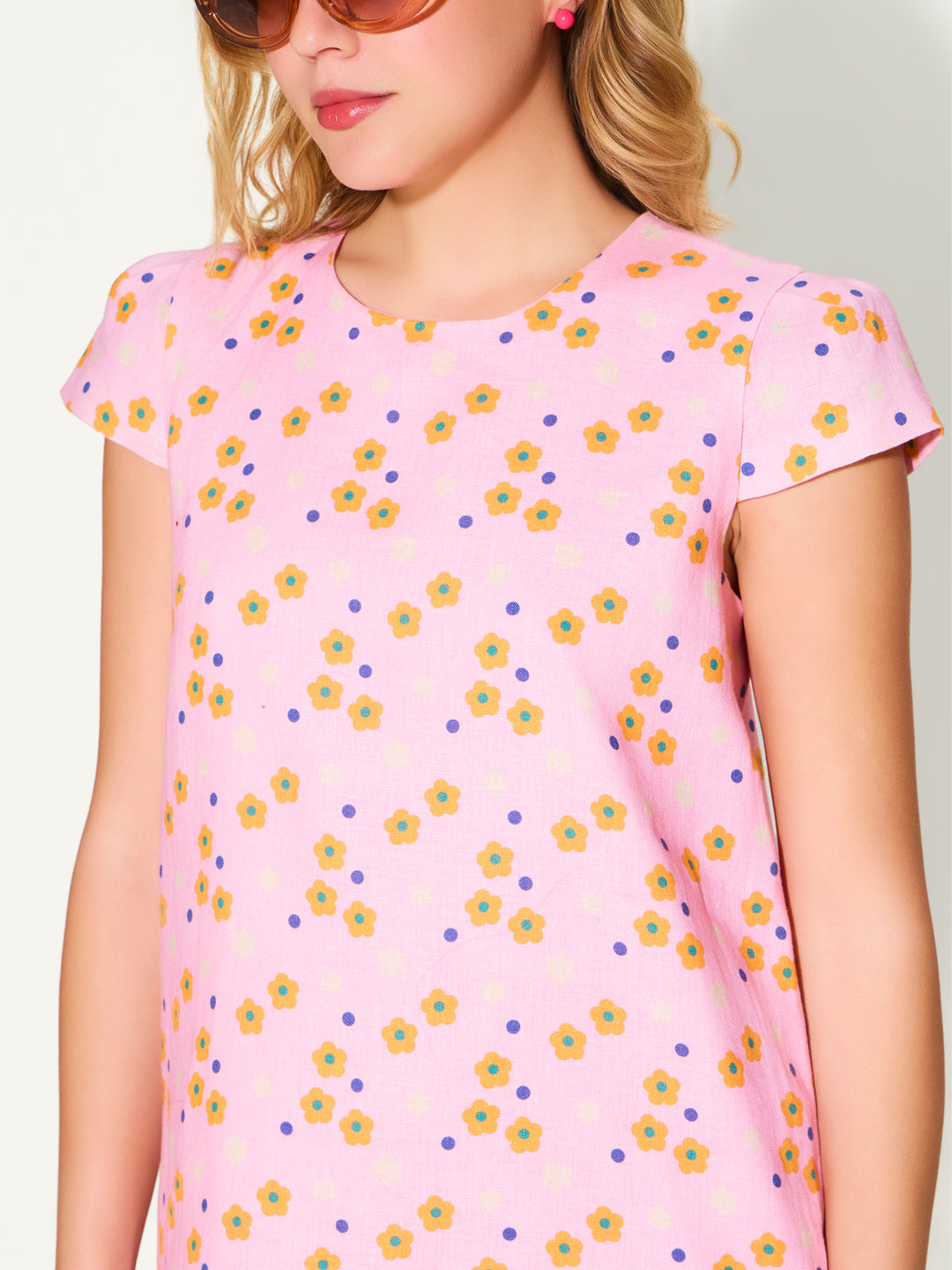 In Bloom Linen Mini Dress