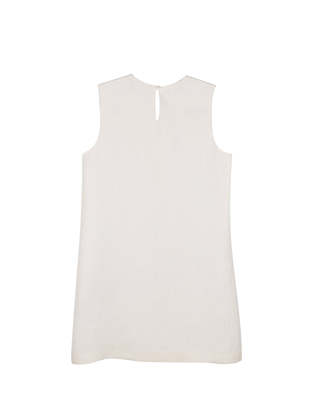 Guipure Collar Linen Mini Dress