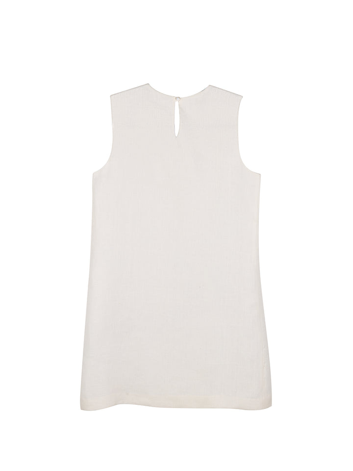 Guipure Collar Linen Mini Dress