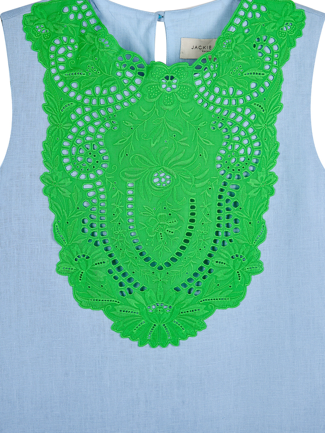 Guipure Collar Linen Mini Dress
