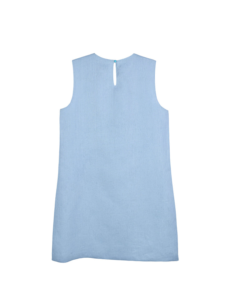 Guipure Collar Linen Mini Dress
