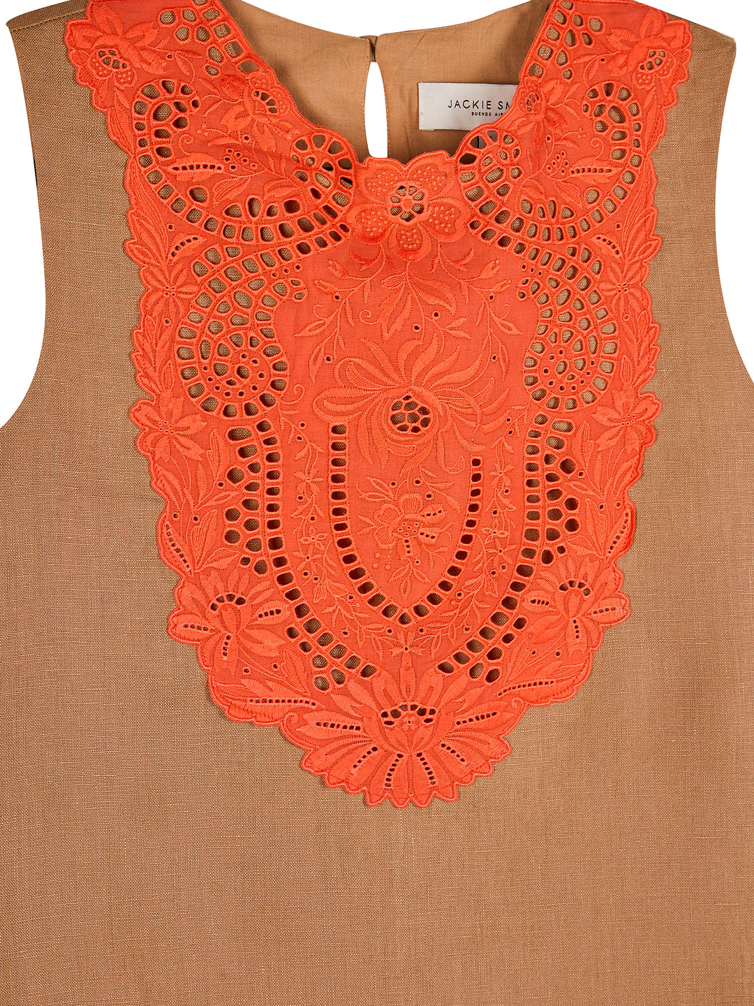 Guipure Collar Linen Mini Dress