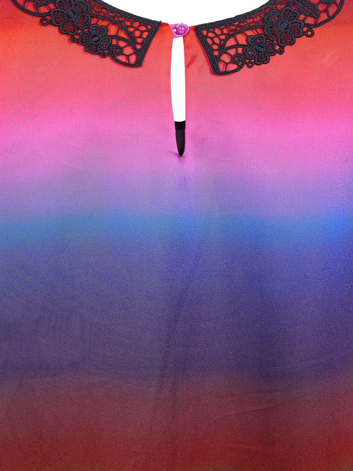 Guipure Collar Santin Mini Dress