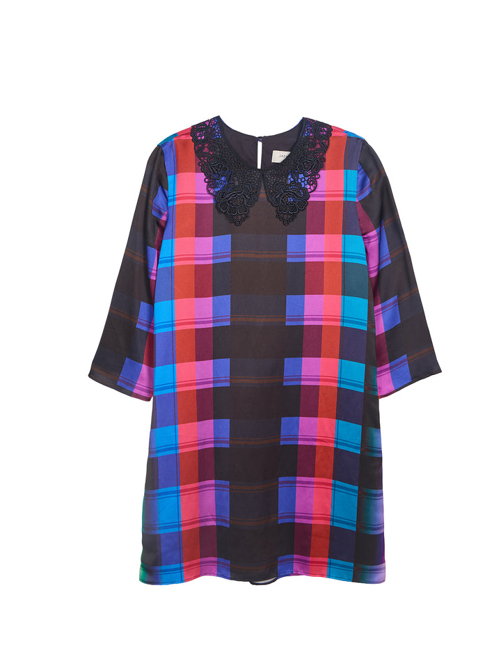 Guipure Collar Santin Mini Dress