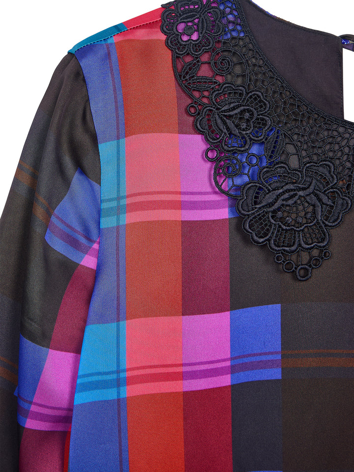 Guipure Collar Santin Mini Dress