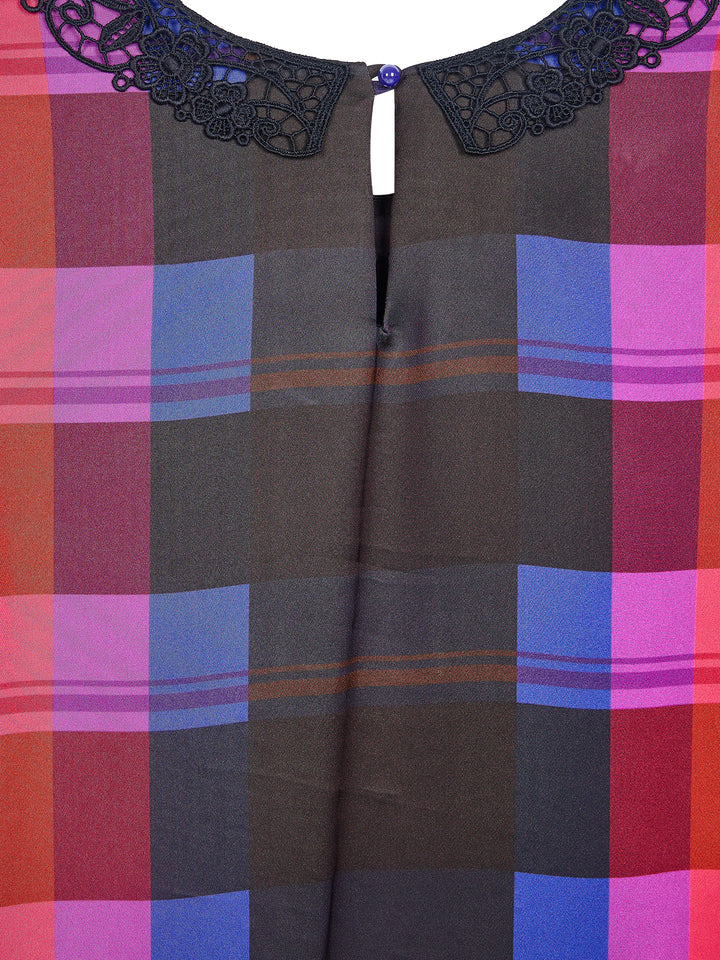 Guipure Collar Santin Mini Dress