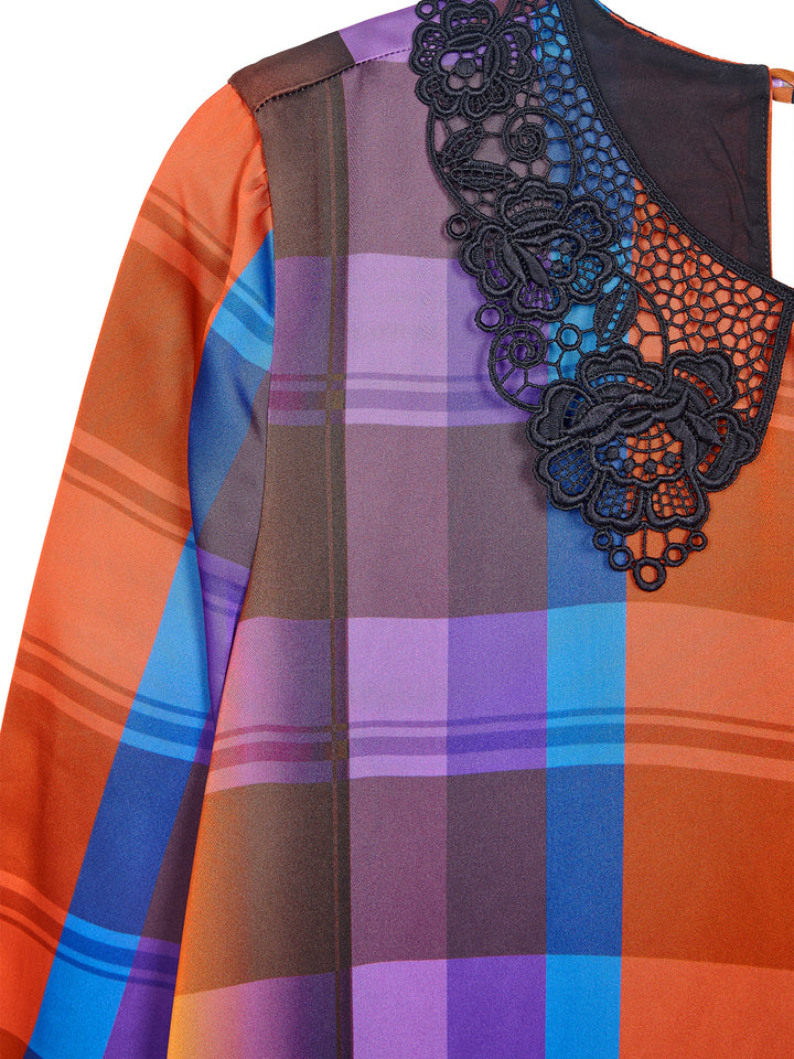 Guipure Collar Santin Mini Dress