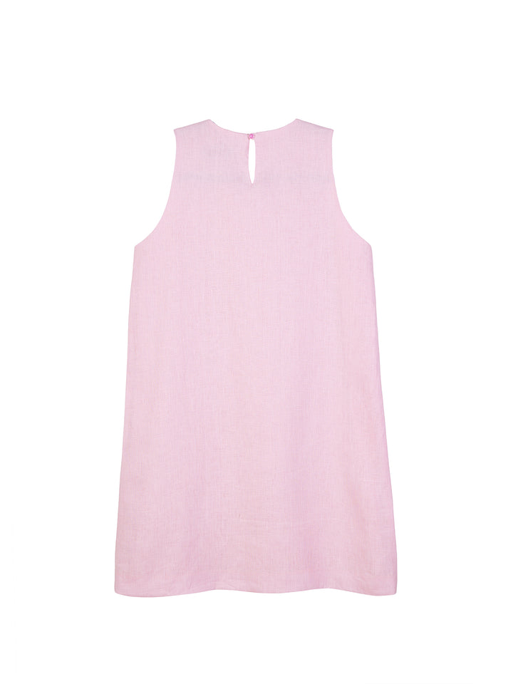 Blush Linen Sleeveless Mini Dress