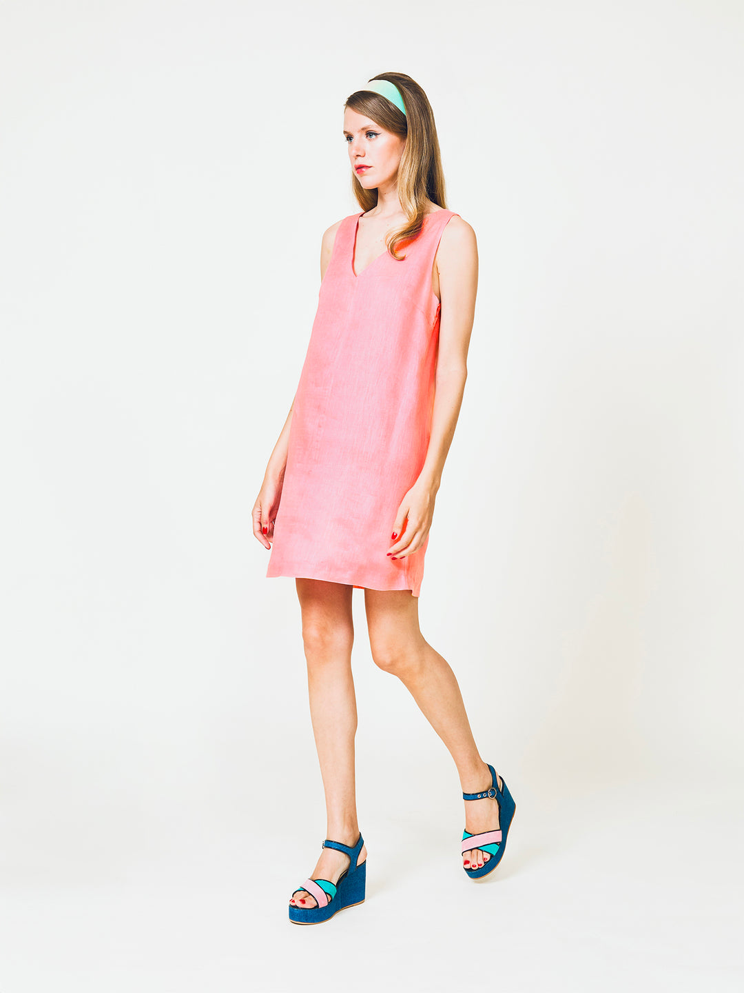 Classic Linen Sleeveless Dress